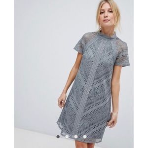 Little Mistress - All Over Lace Mini Shift Dress